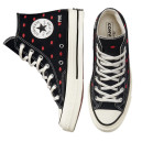 Converse High Chuck 70 Embroidered Lips High Love Me Black A01600C Black/red