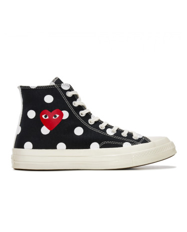 Кеды Converse x Comme Des Garcons Play Chuck 70 High Polka Dot Black 157250C Черный/белый