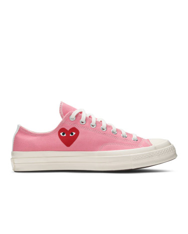 Кеды Converse x Comme Des Garcons Play Chuck 70 Low Bright Pink 168304C Белый/розовый