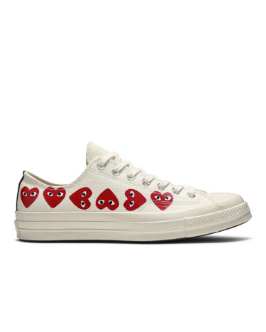 Кеды Converse x Comme Des Garcons Play Chuck 70 Low Multi Heart 162975C Белый/красный